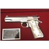 Image 3 : Colt Ace semi-automatic pistol, .22LR   caliber, 5” barrel, polished nickel finish,   faux pearl Col