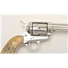 Image 2 : Colt SAA revolver, .38-40 caliber, 5.5”  barrel, re-nickel finish, scrimshaw stag  grips, S/N 290930