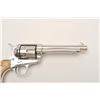 Image 3 : Colt SAA revolver, .38-40 caliber, 5.5”  barrel, re-nickel finish, scrimshaw stag  grips, S/N 290930