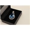Image 1 : One fine designer blue topaz pendant made in  sterling silver with swaroski crystal.  EST.$150-200