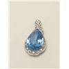Image 2 : One fine designer blue topaz pendant made in  sterling silver with swaroski crystal.  EST.$150-200