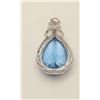 Image 3 : One fine designer blue topaz pendant made in  sterling silver with swaroski crystal.  EST.$150-200