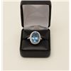 Image 5 : One oval topaz ladies ring in sterling silver  set with swaraski crystals. EST.$150-200