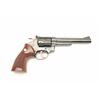 Image 3 : Taurus DA revolver, .357 Magnum caliber, 6”  barrel, blued finish, checkered wood  medallion grips; 