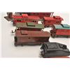Image 4 : Lot of 12 old toy train cars, ca. 1930s-40s,  by Lionel and American Flyer with a railroad  crossing