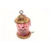 Image 2 : Brass and Cranberry glass hanging lantern.   The lantern is in good overall condition with  brass ha