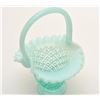 Image 1 : Fenton glass basket, approximately 10” in  height; ca. 1950’s; very collectible.        Est.:  $50-$