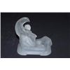 Image 1 : Art Deco nymph, satin glass, approximately 6”  x 6” x 4”.     Est.:  $75-$150.
