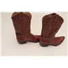 Image 2 : Pair of man’s size 8 chocolate colored lizard  skin boots in box; very good condition.     From the 