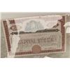 Image 8 : Lot of stock certificates from railroad, U.S.  steel, Etc. All have great art work. Est.:  $100-$200