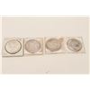 Image 2 : Lot of 4 U.S. dollars, 3 Morgan and 1 peace  dollar. Old collector’s horde. Est.: $80-$160