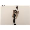 Image 4 : Bolo Tie in Sterling Silver mounted with  Turquoise and Coral. Signed and American  Native made Pre 