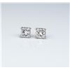Image 3 : Spectacular ladies earrings featuring two  fine matching Princess cut diamonds weighing  1.42 carats