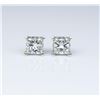 Image 4 : Spectacular ladies earrings featuring two  fine matching Princess cut diamonds weighing  1.42 carats
