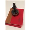Image 1 : Bronze of bear (1972 dated) with book; Harold  Von Schmidt who draws and paints Old West;  priced at