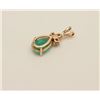 Image 3 : Approximately 1.25-1.5ct Pear Shape Natural  Bright Green Emerald mounted in 14K Yellow  Gold Pendan