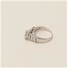 Image 6 : One ladies marquee diamond ring set with  rounds and baguettes side,in 14k white gold.  Center marqu