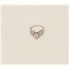 Image 7 : One ladies marquee diamond ring set with  rounds and baguettes side,in 14k white gold.  Center marqu