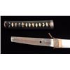 Image 1 : Koto period wakasashi (Medium sword) unsigned  with full and fancy traditional mountings.  18” blade