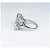 Image 2 : Estate ladies ring featuring a large  Aquamarine weighing approx. 20.00 carats and  six round diamon