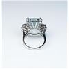 Image 3 : Estate ladies ring featuring a large  Aquamarine weighing approx. 20.00 carats and  six round diamon