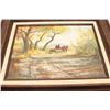 Image 4 : Painting signed lower left “G. Pond”, titled  on back “Leaving the Cottonwoods”; Winslow,  AZ artist