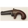 Image 1 : National Derringer, .41 caliber, 2.5” barrel,  S/N 416, engraved brass frame, iron barrel,  dark bor