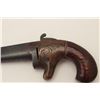 Image 2 : National Derringer, .41 caliber, 2.5” barrel,  S/N 416, engraved brass frame, iron barrel,  dark bor