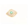 Image 2 : Beautifully fabricate emerald and diamond  pendant made in 14k yellow gold. 60 diamonds  weighing 1.