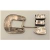 Image 2 : 4 Piece Western Buckle Set marked Vogt and  Sterling hand engraved. Approx. 2 1/4" x 2  1/2". 1950's