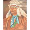 Image 4 : “Chief White Cloud” oil on canvas signed L.R.  Gabriel; approximately 31” x 25”.       From  the est