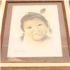 Image 3 : Watercolor of Indian Girl signed L.L. Yazzi  (1978) with tepee mark; approximately 17” x  15”.    Fr