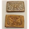 Image 1 : Model 1874 Eagle U.S. Officer's Buckles, (2)  1 silvered, 1 gold plated, good to very good  conditio