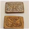 Image 4 : Model 1874 Eagle U.S. Officer's Buckles, (2)  1 silvered, 1 gold plated, good to very good  conditio