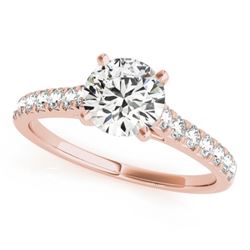 1 CTW Certified VS/SI Diamond Solitaire Wedding Ring 18K Rose Gold - REF-149F3M - 27586