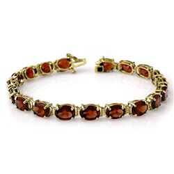 28.0 CTW Garnet Bracelet 10K Yellow Gold - REF-62M2F - 14231