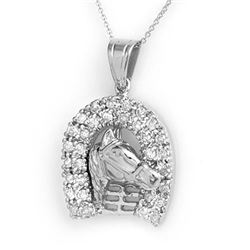 1.25 CTW Certified VS/SI Diamond Pendant 14K White Gold - REF-129Y3N - 14427