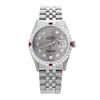 Image 2 : Rolex Men's Stainless Steel, QuickSet, Diam Dial & Diam/Ruby Bezel - REF-441M8H