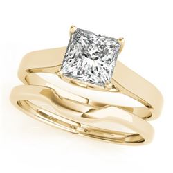 0.75 CTW Certified VS/SI Princess Diamond Solitaire Wedding 14K Yellow Gold - REF-204X5T - 32104