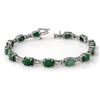 Image 1 : 11.04 CTW Emerald & Diamond Bracelet 10K White Gold - REF-88W8H - 14051