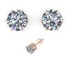 Image 2 : 1.0 CTW Certified VS/SI Diamond Stud Solitaire Earrings 18K Rose Gold - REF-178M2F - 35819