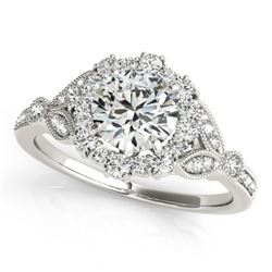 1.25 CTW Certified VS/SI Diamond Solitaire Halo Ring 18K White Gold - REF-212R8K - 26533