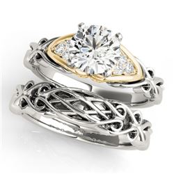 1.35 CTW Certified VS/SI Diamond Solitaire 2Pc Set 14K White & Yellow Gold - REF-505R5K - 31888