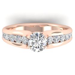 1.37 CTW Certified VS/SI Diamond Solitaire Ring 14K Rose Gold - REF-203H3W - 30415