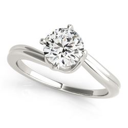 0.75 CTW Certified VS/SI Diamond Bypass Solitaire Ring 18K White Gold - REF-175X6T - 27660