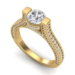 2 CTW VS/SI Diamond Micro Pave Ring 18K Yellow Gold - REF-290N9Y - 36949