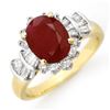 Image 1 : 2.22 CTW Ruby & Diamond Ring 14K Yellow Gold - REF-80X2T - 13071