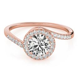 0.75 CTW Certified VS/SI Diamond Bypass Solitaire Ring 18K Rose Gold - REF-114Y5N - 27655