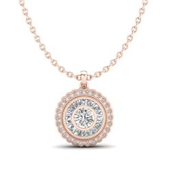 2.11 CTW VS/SI Diamond Solitaire Art Deco Stud Necklace 18K Rose Gold - REF-309F3M - 37086