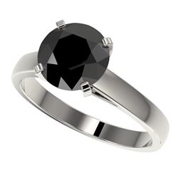 2.50 CTW Fancy Black VS Diamond Solitaire Engagement Ring 10K White Gold - REF-67H3W - 33042